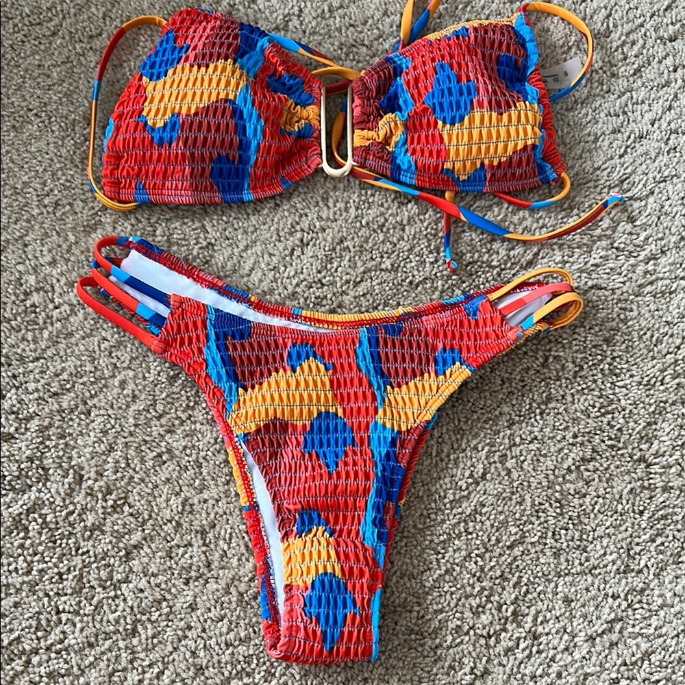 Colorful Patterned Bikini Set